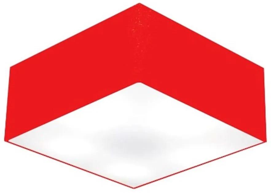 Plafon de Sobrepor Quadrado SP-3012 Cúpula Cor Vermelho