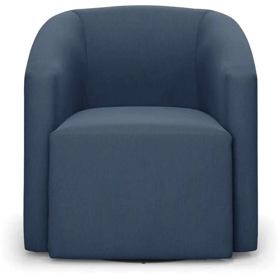 Poltrona Decorativa Base Giratória Stella Max Suede Azul Marinho D03 - D'Rossi