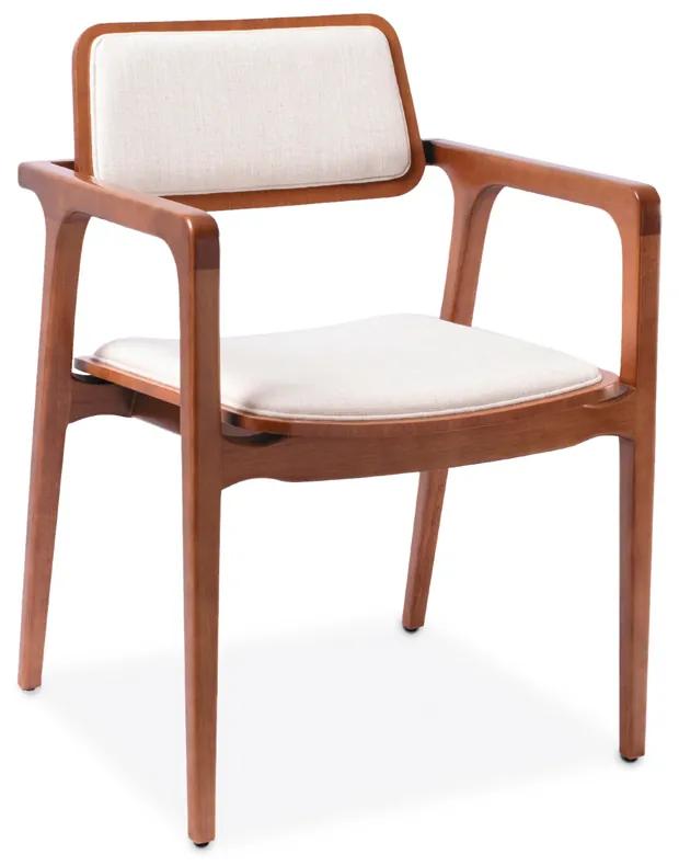 Cadeira com Braço Eduarda Estofada Estrutura Madeira Liptus Design Sustentável