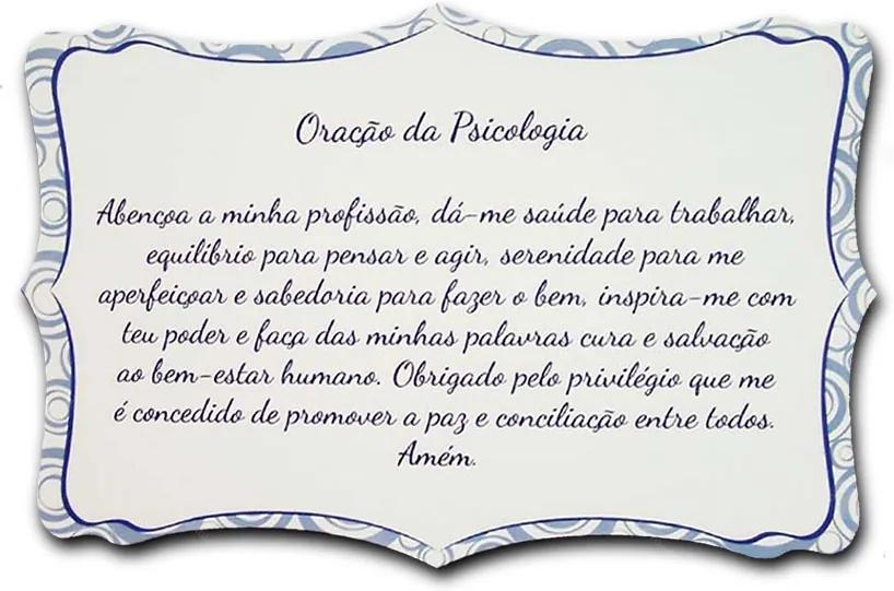 Plaquinha Oração da Psicologia - 27x18 cm