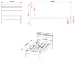 Cama de Solteiro Madeira CM8010 Branco - Tecno Mobili