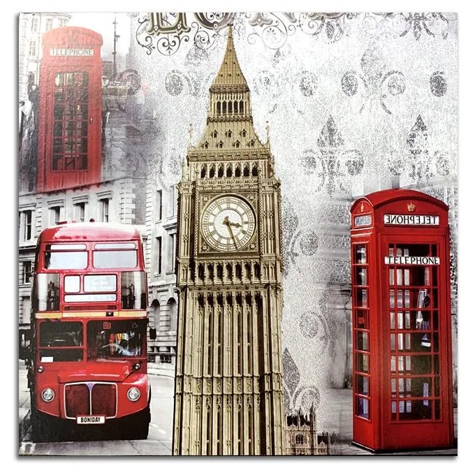 Quado Decorativo MDF Londres 24X24CM - D'Rossi