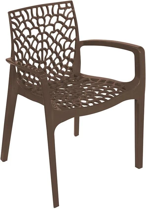 Cadeira  Gruvyer Com Braço PP Café Or Design