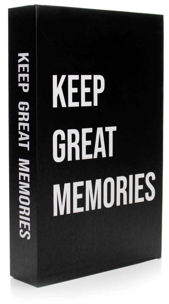 Caixa Livro Decorativo "Keep Great Memories" Preto 27x14x5 cm - D'Rossi