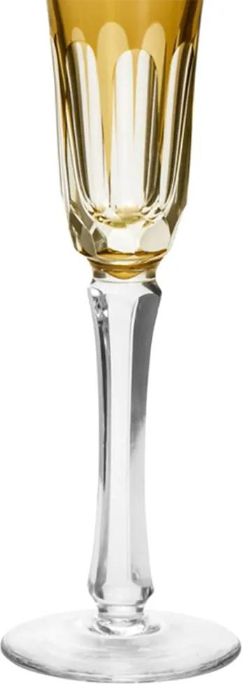 Jogo de 6 Taças em Cristal Âmbar Aurora Lapidadas para Champagne - 120ml