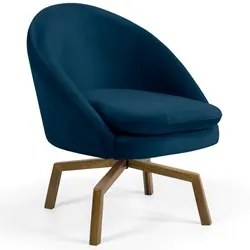 Kit 2 Poltronas Decorativas Giratórias Base Ka Madeira Rafa C-304 Velu