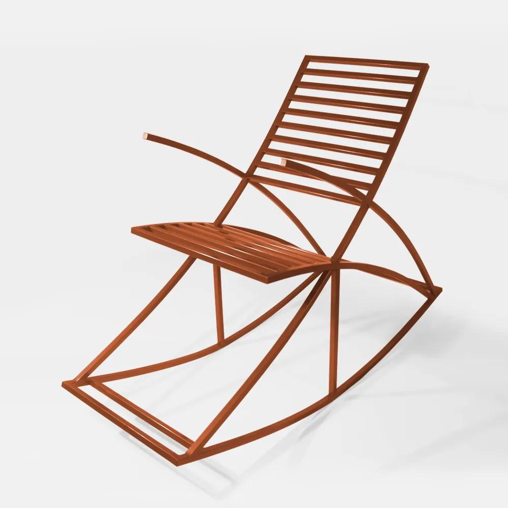 Cadeira de Balanço Garden Estrutura em Aço Metalon Bronze