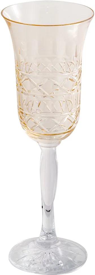 Taça de Cristal Para Champanhe 150ml Amarela Lodz