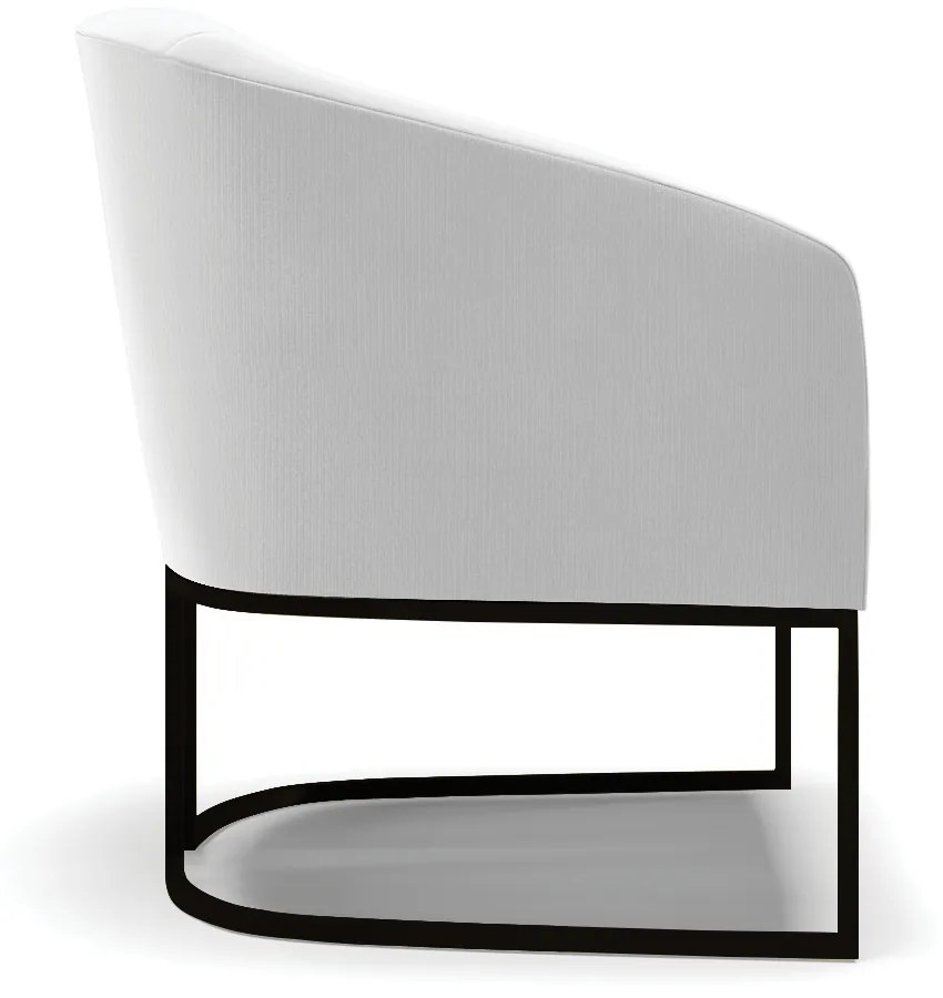 Poltrona Decorativa Industrial Preto Kit 2 Stella Suede D03 - D'Rossi - Cinza