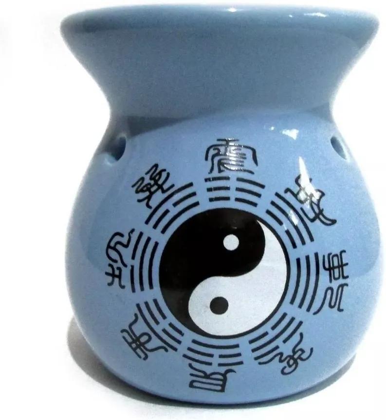 Aromatizador em Cerâmica Yin Yang Grande (8cm) - Azul Celeste