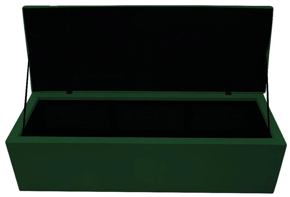 Recamier Baú Estofada Mel 160 cm Queen Size Com Capitonê Suede Verde - ADJ Decor