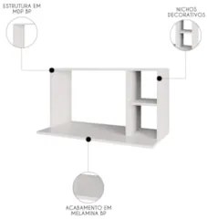 Suporte Micro-Ondas Forno Armário Aéreo 80cm 2 Prateleiras Maya Z34 Br