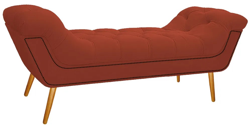 Kit Cabeceira e Calçadeira Veneza 140 cm Casal Suede Terracota - ADJ Decor