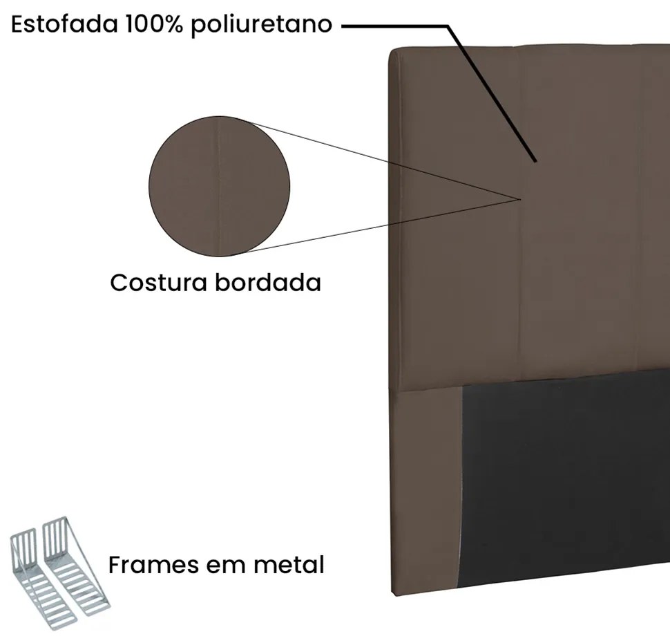 Cabeceira Arizona Para Cama Box King 195 cm Suede Caramelo - D'Rossi