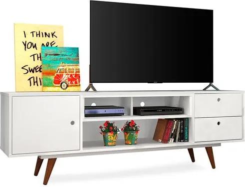 Rack para TVs de até 47 Polegadas, Branco, Vintage 80 II