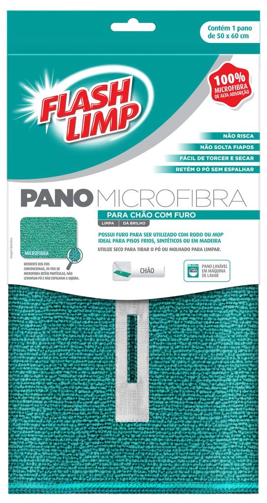 Pano Microfibra Para Chão Com Furo