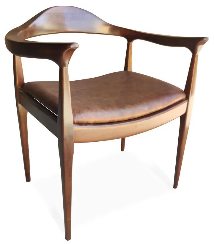Cadeira The Chair Couro Legitimo Madeira Maciça Design by Hans Wegner