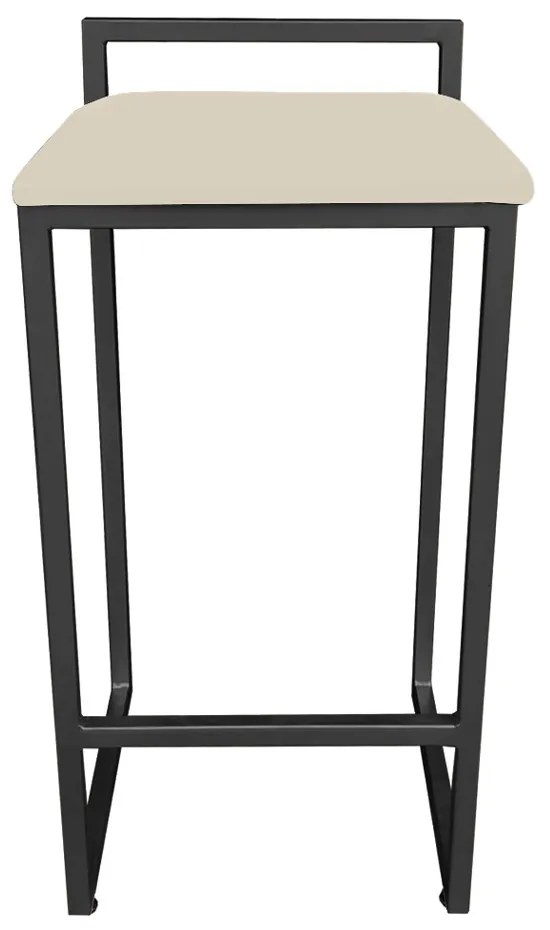 BANQUETA PIETRA SUEDE BEGE  BASE PRETO D