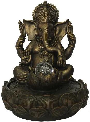 Fonte de Água Ganesha com Flor de Lótus Grande (37cm) - 110v