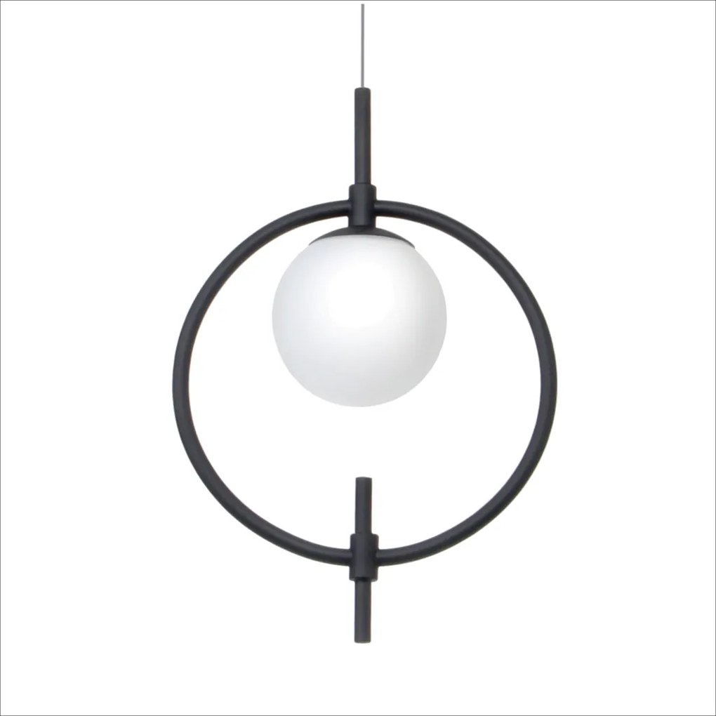 Pendente Cerchio 34X10X21,5Cm Metal Alumínio E Globo Ø10Cm 01Xg9 - Old... (ROSE FOSCO)