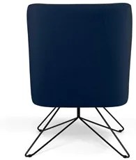 Kit 2 Poltronas Decorativas Base Orby Pérsia Suede C-304 Azul Marinho