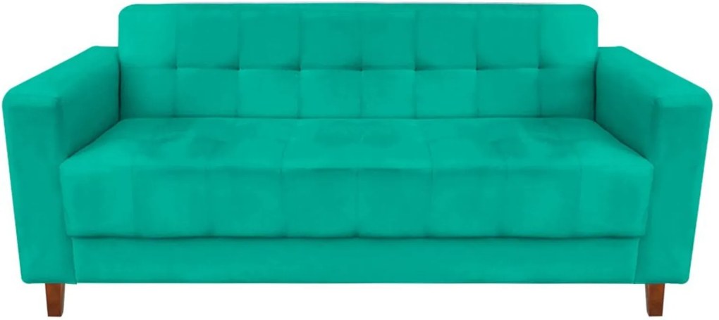 Sofá 3 Lugares Arezzo Suede Verde Turquesa - D'Rossi | BIANO