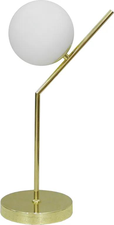 Luminária em Metal Dourado com Cúpula em Vidro - 48x16cm