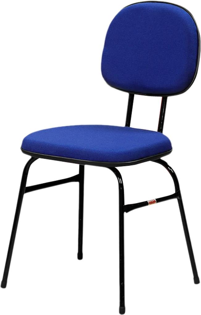 Cadeira Miami Fixa Azul Espuma Injetada Fabone Móveis Tubulares