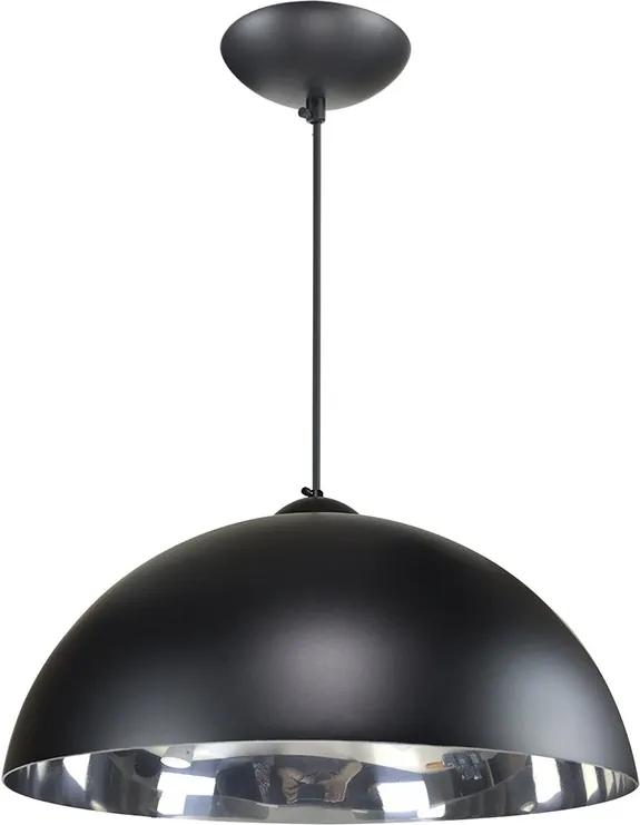Pendente Esfera 40cm Preto Fosco/Escovado - Caisma - 3714-PF/ESC