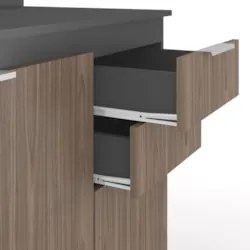Armário de Cozinha Com Tampo CP01 120cm Pérola Grafite/Freijó Z34 - Mp