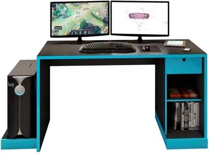 Mesa para Computador Notebook Desk Game DRX 3000 Preto/Azul - Móveis Leão