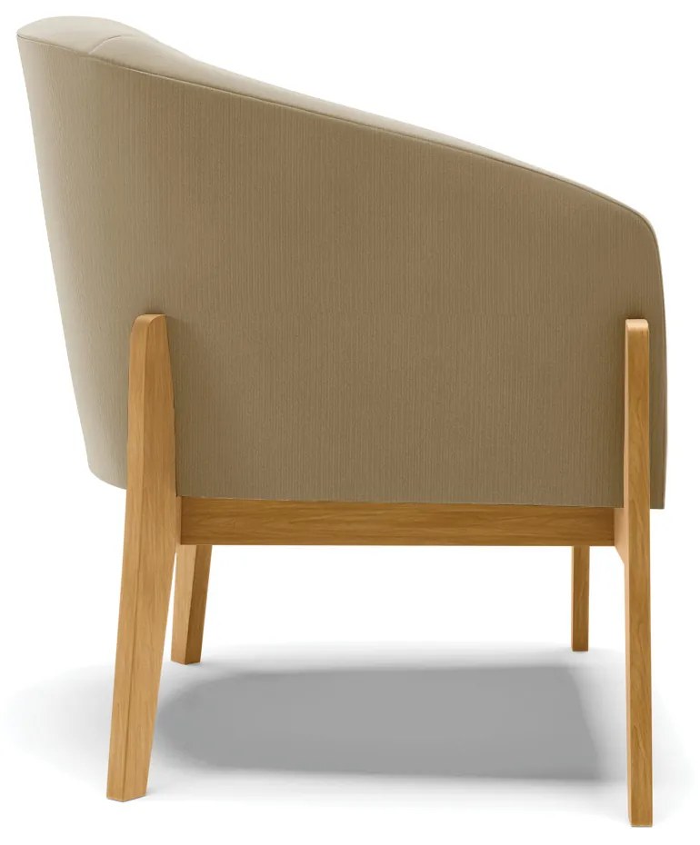 Poltrona Decorativa Base de Madeira kit 2 Stella Suede Marrom Rato D03 - D'Rossi