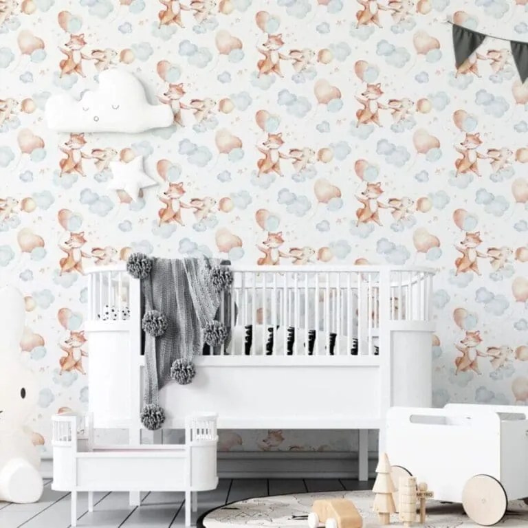 Papel Infantil Quarto Bebê Bichinhos Aquarela Dcorando