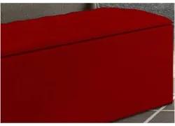 Calçadeira Baú Casal 140cm Paris Veludo Vermelho - JS Móveis