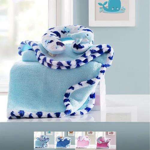 Cobertor / Manta Para Bebê Mimo 100% Poliéster - Corttex Blu acqua