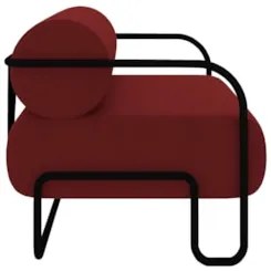 Poltrona Decorativa para Sala Industrial Kira Z08 Veludo Vermelho - Mp