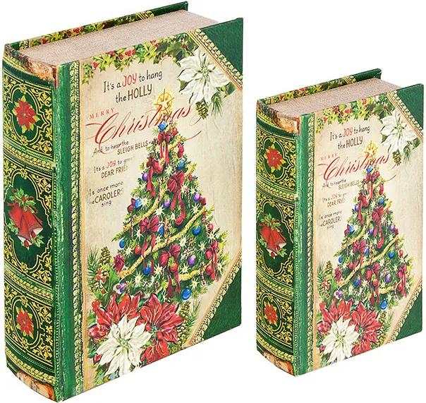 Caixa Livro com 2 Peças Christmas Tree