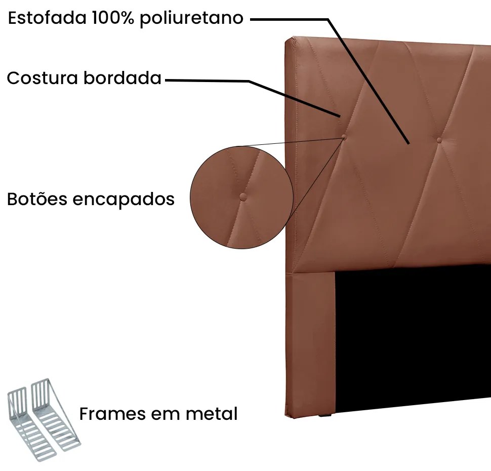 Cabeceira Cama Box Queen 160 cm Aquilla Veludo S04 - D'Rossi - Cobre