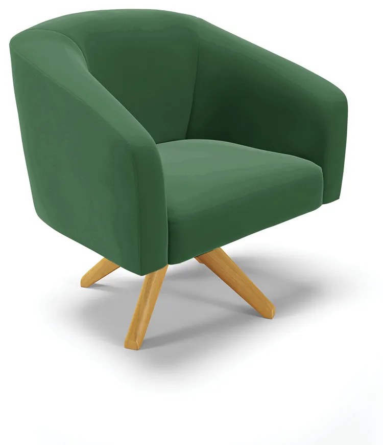 Poltrona Decorativa Giratória MA30 Stella Veludo D03 - D'Rossi - Verde