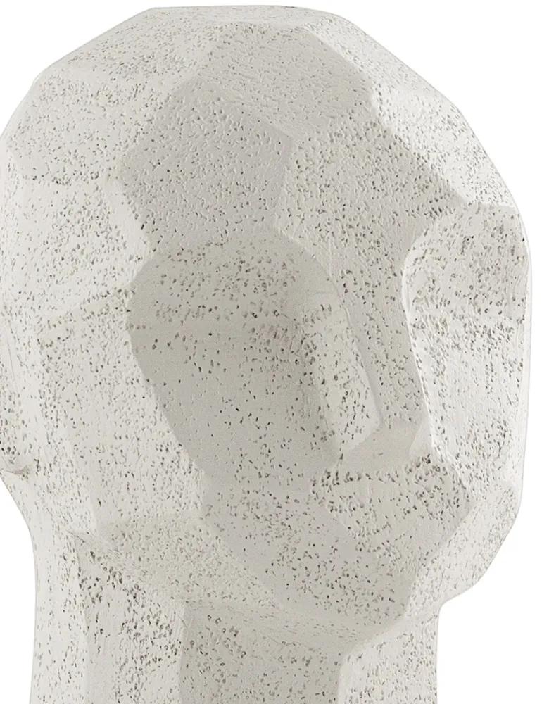 Escultura Decorativa "Rosto" Em Poliresina Off White 17,5x13 cm - D'Rossi