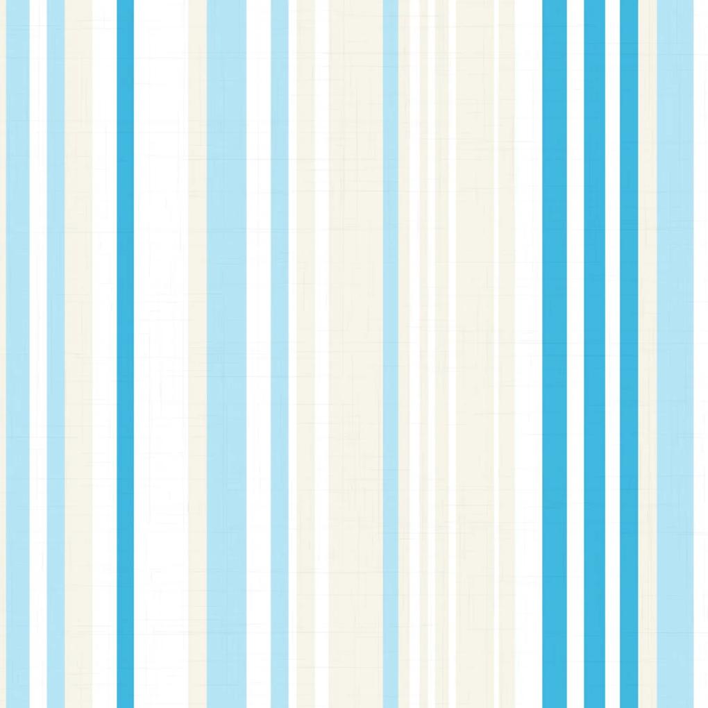 Papel de Parede Quartinhos Adesivo Texturizado Listrado Azul e Marfim 2,70x0,57m