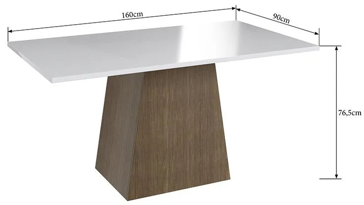 Mesa Com Base De Jantar Cozinha Multiuso - Ameixa/branco