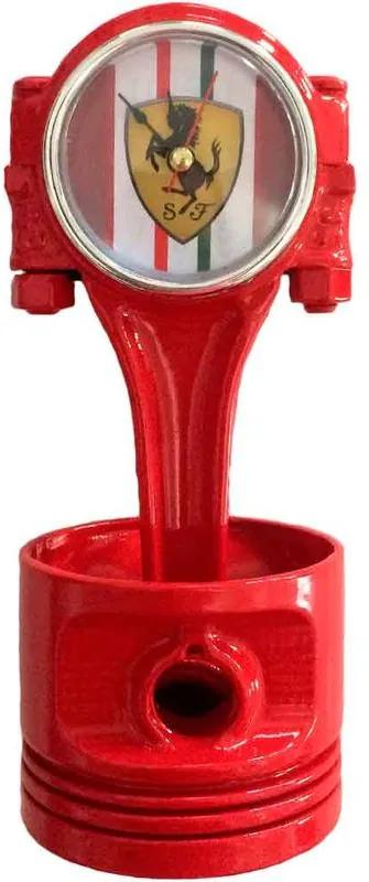 Relógio De Mesa Pistão Ferrari Vermelho