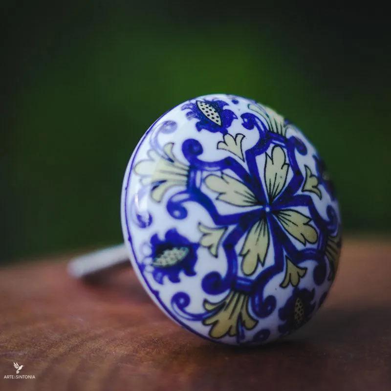 Puxador Indiano Mandala | Porcelana