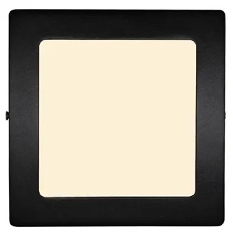 Plafon Led Sobrepor Quadrado Preto 12W Yamamura - LED BRANCO QUENTE (3000K)