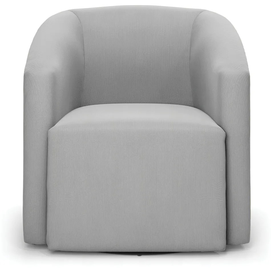 Poltrona Decorativa Base Giratória Stella Max Suede Cinza D03 - D'Rossi