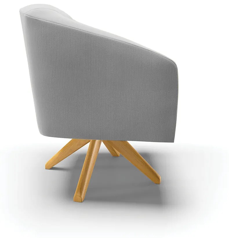 Poltrona Decorativa Giratória MA30 Stella Suede D03 - D'Rossi - Cinza