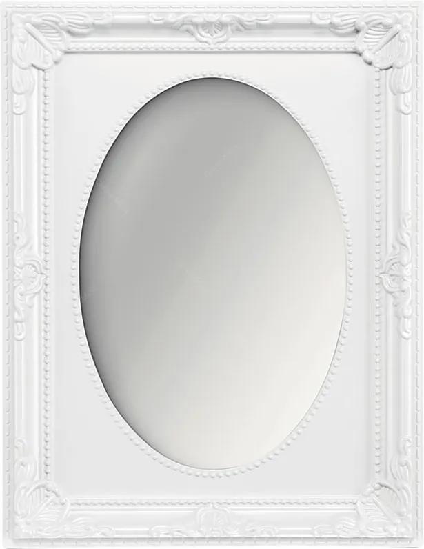 Espelho Vitalle Oval com Moldura Retangular Branco - 28x23 cm