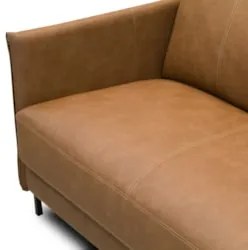 Sofá 3 Lugares Para Sala Living 210cm Bliss L08 Couro Camel  - Mpozena