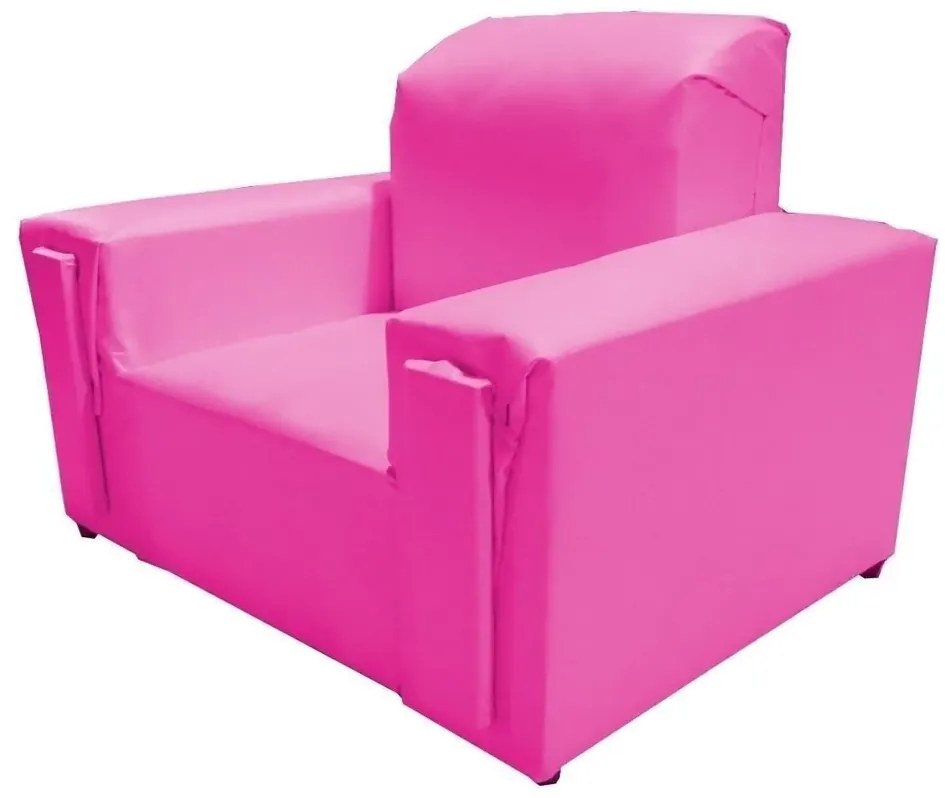 Mini Poltrona Sof� Infantil Sofazinho Decorativa Courino (Rosa)